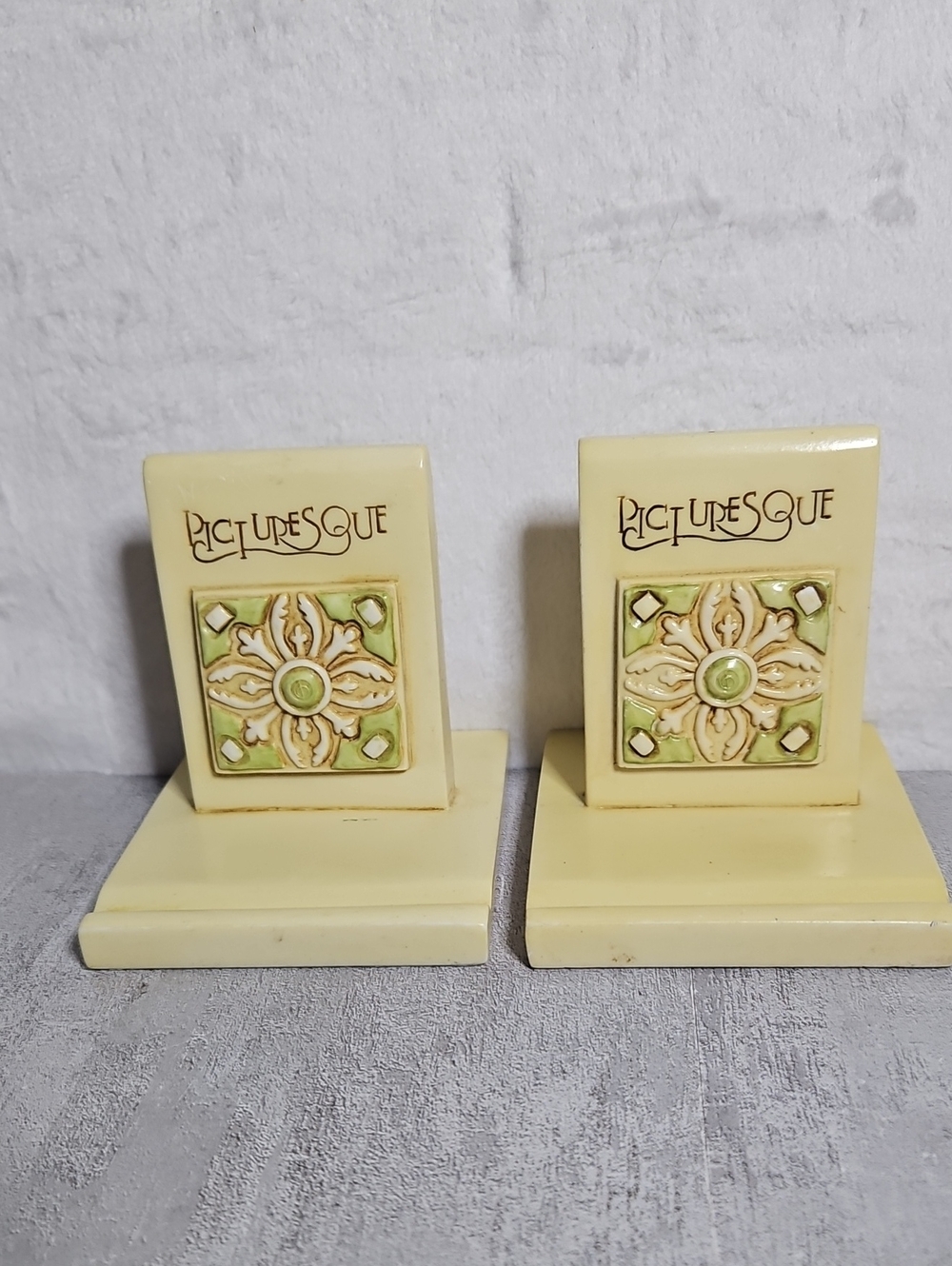 2 Tile display stands 1990's Hand Crafted